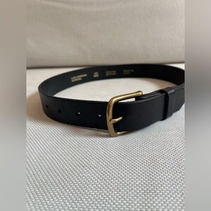 Los Angeles Apparel Classic Buckle Leather Belt | Natural Brass/Black | XS
